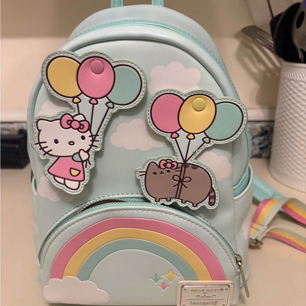 Loungefly Mint Hello Kitty and Pusheen Balloon Backpack